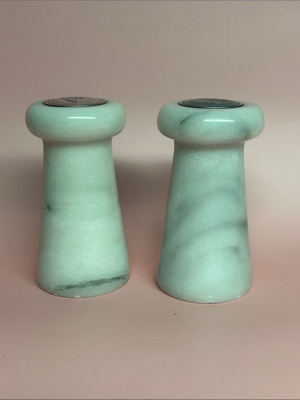Marble/Natural Stone Salt Shaker & Pepper Set 4 tall Heavy